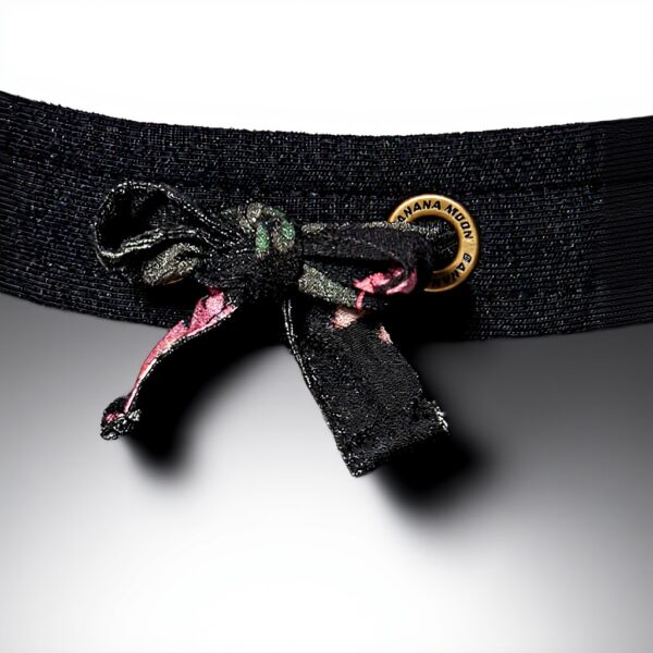 Pantaloni Eleganti Donna Banana Moon Nero Strisce Floreali