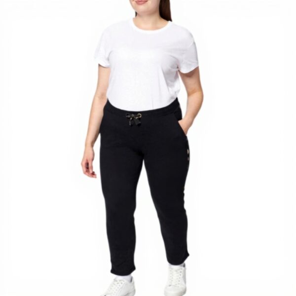 Pantaloni Eleganti Donna Banana Moon Nero Strisce Floreali