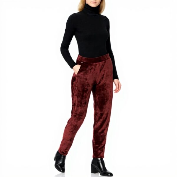 Pantaloni Eleganti Donna Banana Moon Velluto Vinaccia