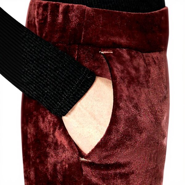Pantaloni Eleganti Donna Banana Moon Velluto Vinaccia