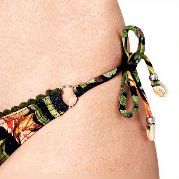Slip Bikini Donna Banana Moon Nero Nodi Regolabili
