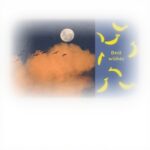 Cartoline ringraziamento DIYthinker notte luna nuvole banana