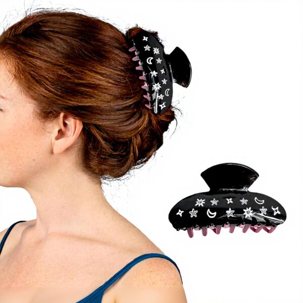 Fermaglio capelli Paillettes Star Moon ESTCNK nero per donne