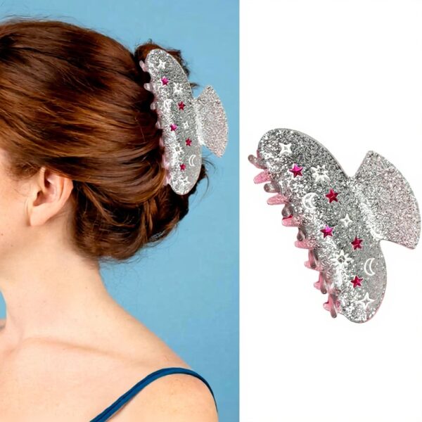 Fermaglio capelli Paillettes Star Moon ESTCNK nero per donne