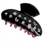 Fermaglio capelli Paillettes Star Moon ESTCNK nero per donne
