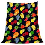 Coperta di peluche TBOUOBT microfibra morbida frutta design