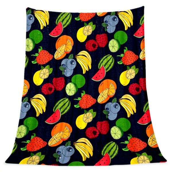 Coperta di peluche TBOUOBT microfibra morbida frutta design