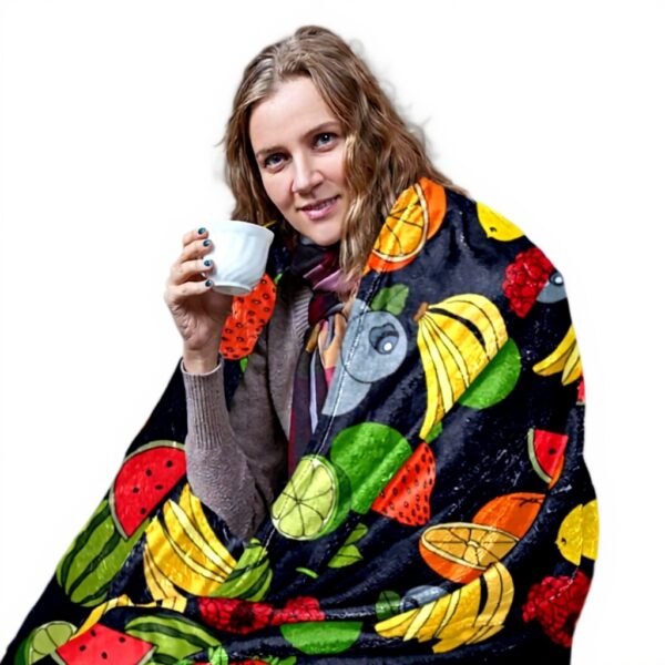 Coperta di peluche TBOUOBT microfibra morbida frutta design