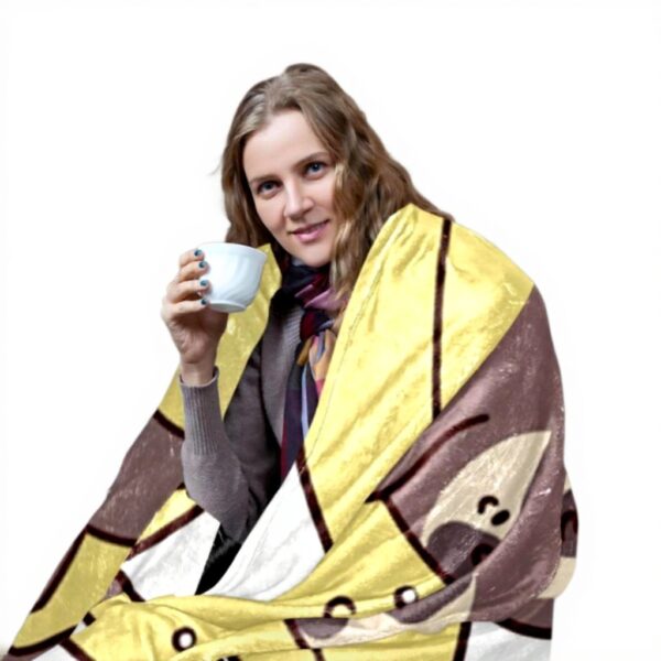 Coperta peluche microfibra TBOUOBT bradipo banana calda