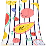 Coperta di peluche TBOUOBT microfibra morbida frutta design