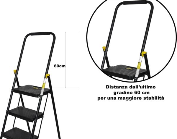 Scala pieghevole HYTAMA TOOLS acciaio 4 gradini sicura-5