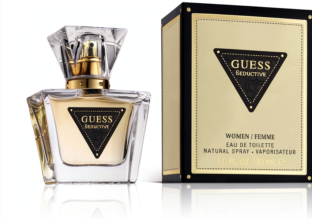 Flacone GUESS Seductive Eau de Toilette su sfondo elegante