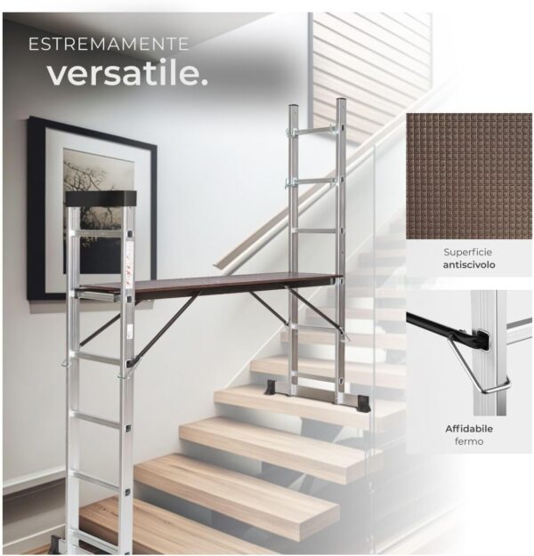 Scala in alluminio 4 in 1 tectake multifunzione pieghevole-7