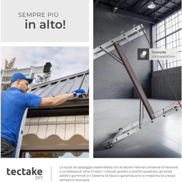 Scala in alluminio 4 in 1 tectake multifunzione pieghevole-4