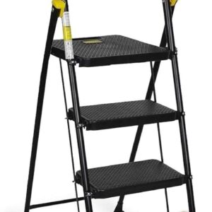Scala pieghevole HYTAMA TOOLS acciaio 4 gradini sicura-0