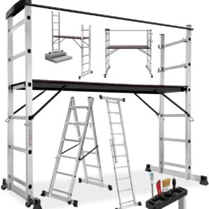 Scala in alluminio 4 in 1 tectake multifunzione pieghevole-0