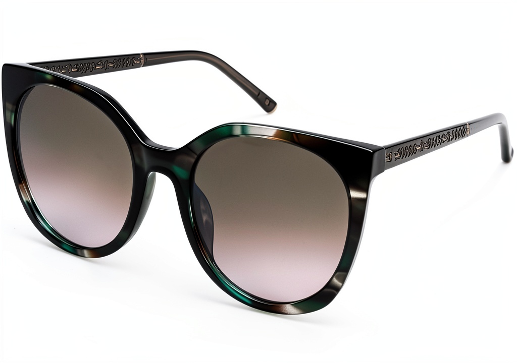 Occhiali da sole ESCADA Green Fantasy su sfondo elegante