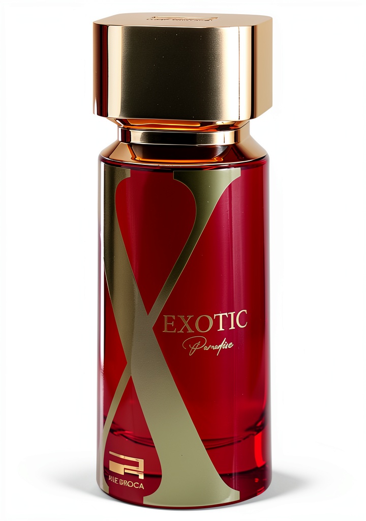 'Exotic Paradise Eau de Parfum flacone su sfondo elegante'