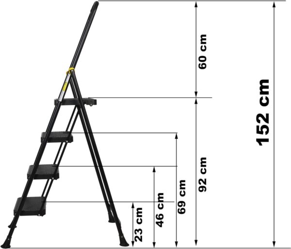 Scala pieghevole HYTAMA TOOLS acciaio 4 gradini sicura-4