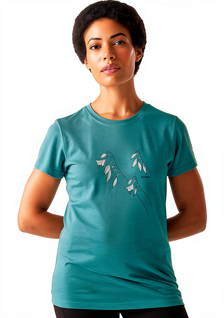 'T-shirt Regatta Escade verde indossata in un contesto casual'