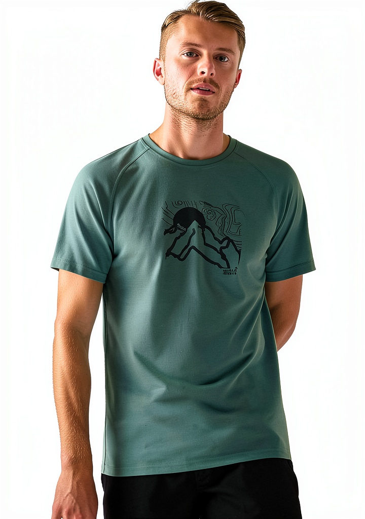 'T-shirt Regatta Escade verde indossata in un contesto casual'